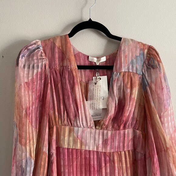 LoveShackFancy Women 4 Rainbow Cloud Silk Handkerchief Meridian Midi Dress NWT - Picture 6 of 15